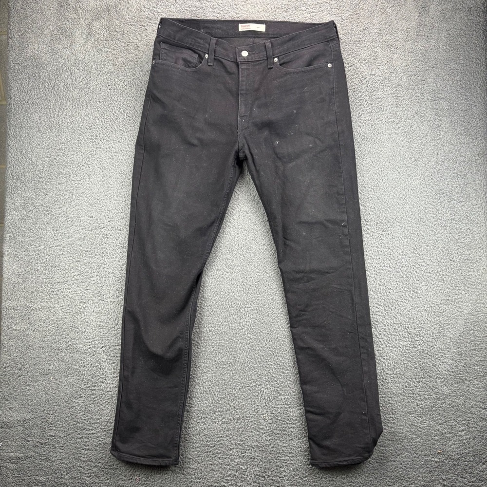 Levi Strauss Signature Mens Slim Fit Black Denim Jeans W36 L30‎